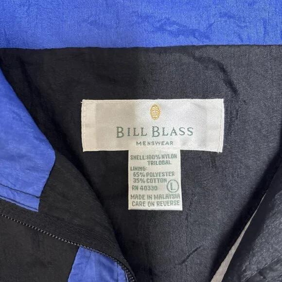 Vtg Bill Blass Windbreaker Jacket Mens L  Retro Colorblock Parachute Nylon 90s - Picture 6 of 8